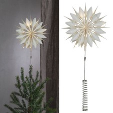STAR Christ Weihnachts Baum Spitze Stern Papierstern "Flinga" weiß 10 LED Ø 20cm