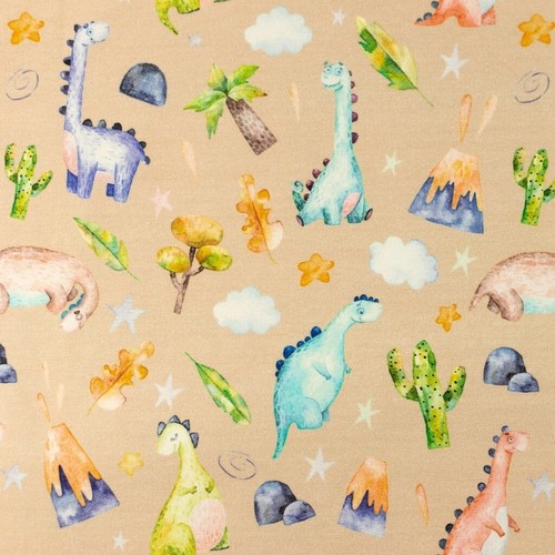 Jersey braun beige dinosaurier - jersey,