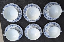 Tirschenreuth Porzellan, Modell Salzburg - Indisch blau, 6 x Suppentassen