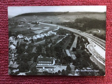 AK Saarbrücken-Bischmisheim, Luftaufnahme, Blick auf die A6, Schreibwaren Jezek