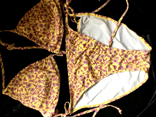Bikini beige gelb mit - bikini,