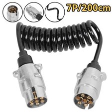 2m Spiralkabel 7 Polig Anhanger Verlangerungskabel mit Mannlich Metall Stecker