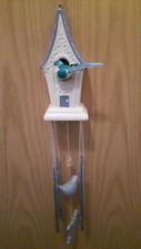 Windspiel Keramik-Vogelhaus (Formano) und Dekohänger (markenlos)