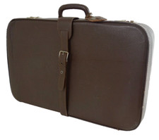 Alter Lederkoffer Reisekoffer Oldimer Koffer dunkelbraun mit Schlüssel um 1940