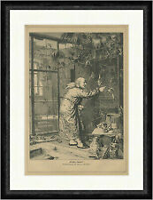 Alterchen schmeckts? Eduard Grützner Papagei Voliere Fütterung Faksimile_E 24568