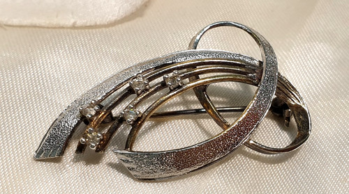 Vintage silber brosche - silber,