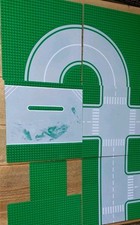 7 Lego®  Straßenplatten 5 × 32x32 Straße Platte Gerade Kurve Kreuzung GRÜN