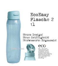 Tupperware EcoEasy II Trinkflasche Blau 1 L, Schule , Arbeit , Unterwegs 🍀NEU