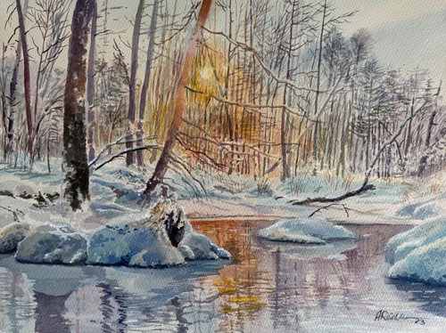 Aquarellbild original 40x30 - aquarellbild,