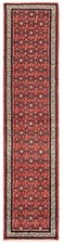 Hamedan 298x67 cm Perserteppich Handgeknüpft Orient Wolle Läufer Rot