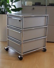 USM Haller Rollcontainer in mattsilber (35) Haller-Farbe