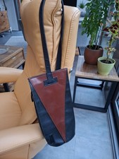 Exklusive ISSEY MIYAKE Vintage Leder Umhängetasche Schwarz-Braunem Leder SELTEN
