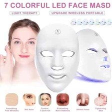 7 Farben LED Licht Photon Gesicht Hals Maske Verjüngung Hauttherapie Falten Neu