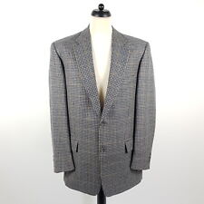 Burberry Tweed Sakko Herren Gr. 106 Beige Blau Orange Kariert Wolle Jacke Blazer