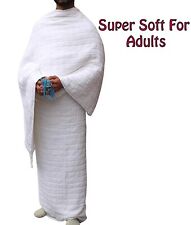 WEISSE ERWACHSENENTÜCHER IHRAM FÜR UMRAH MÄNNER HAJJ 100 % BAUMWOLLE KÜHL 2 STÜCK HAJJ TUCH