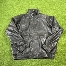 Reallether Lederjacke Mantel Schwarz Herren Retro Jacke Leder Elegant Größe XL