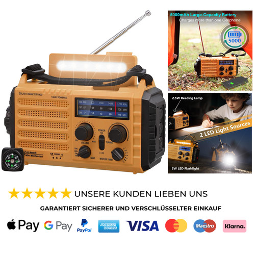 Solar radio mit - radio, kurbel