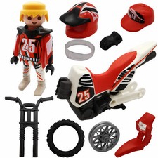 Playmobil 9357 Motocross Fahrer Ersatzteile | Crossfahrer | Cross Helm | Reifen