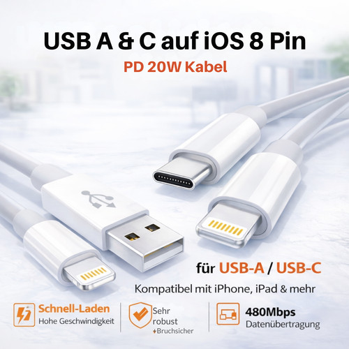 Usb ladekabel - usb-c, usb-a