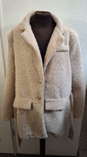 Italy  Boucle Jacke Blazer Mantel  Gürtel helles taupe 36,38,40,42,44,kl.46  J32