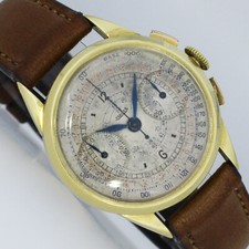 JAEGER  (JAEGER-LECOULTRE) SCHALTRAD CHRONOGRAPH CAL 281 GOLD UHR CA. 1935 
