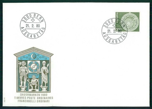 Schweiz fdc 1980 dauermarke - schweiz,