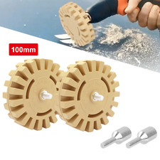2x Folienradierer Klebegewichte Entferner Kleber Radierscheibe 100mm +2x Adapter
