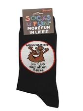 Damen Herren Spaß Socken schwarz Club der alten Säcke  36/41  42/47      6209.35