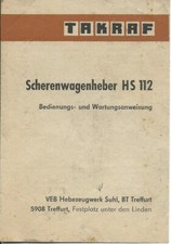 Bedienungsanleitung TAKRAF Scherenwagenheber HS 112 Wagenheber VEB DDR Wartung.