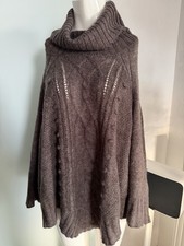Wollmischung Strick Poncho