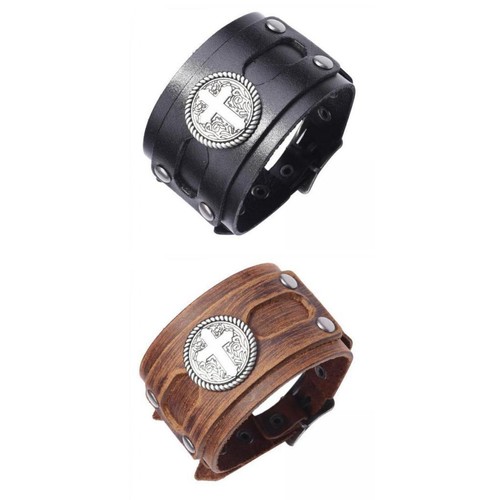Ledermanschettenarmband - x,