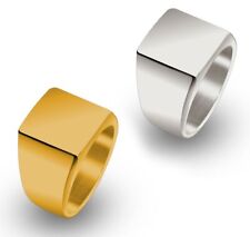 massiver Edelstahl Herren Siegelring Gold oder Silber quadratisch Herrenring 