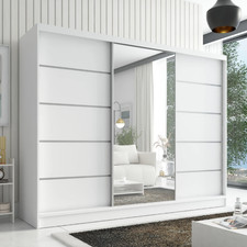 Schwebetürenschrank 3-türig mit Spiegel, Schiebetürsystem