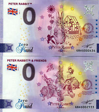 0 Euro Schein - Zero Pound - Großbritannien - SET - Peter Rabbit 2023-1 + 2023-2
