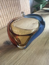 Vintage Rhapsody Korb Schale Glas Deko Kunst Frantisek Zemek Mstisov Mid Century
