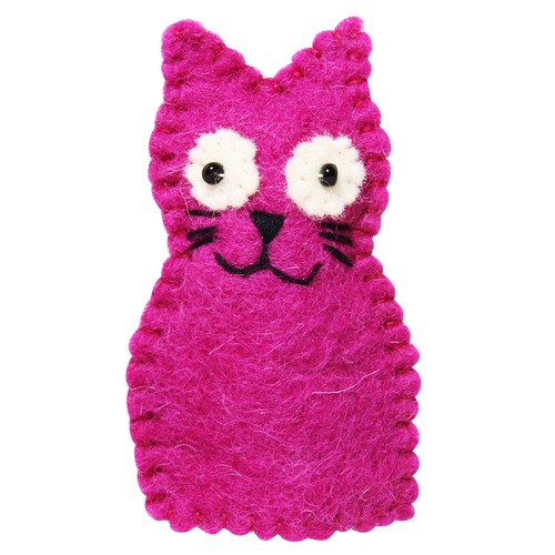 Fingerpuppe aus filz - aus, rosa