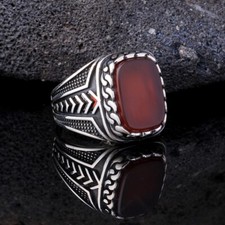 Roter Onyx 925 Sterlingsilber