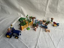 Playmobil Bauernhof Set Traktor Schweine Kühe Huhn Katzen Weide Zaun Tier
