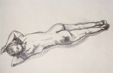 Nude woman Frau Akt nu femme Frauenakt drawing dessin Zeichnung 1940