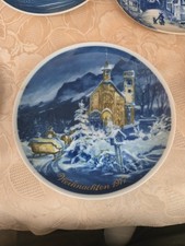 Weihnachtsteller Zierteller Jahrgangsteller Porzellan Kobalt Sammelteller 1977