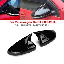 2x L+R Abdeckung Glanz Schwarz Gehäuse Spiegelkappen Für VW Golf 6 MK6 09-13