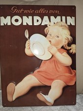 Werbung-Blechschild MONDAMIN, litugrafiert, gewölbt, 39x29cm