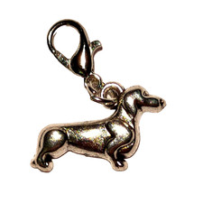 Dackel Anhänger für z.b. Kette Armband oder Schlüsselbund mit Karabinerhaken