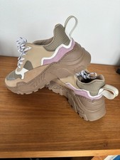 Läst Chunky Sneaker, beige/khaki/flieder, Gr. 37, hohe Profilsohle