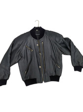 Bomberjacke Schwarz Grau