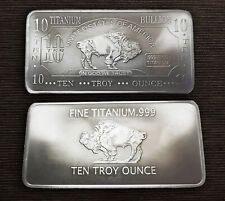 10 OZ TITANBARREN BÜFFEL / Riesiger 999 fein Titan Barren Unze Unzen Neu RARITÄT