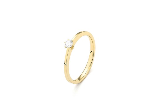 Ring solitär 18kt gelbgold - ring,