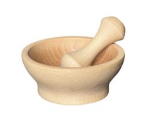Holzmörser rund für Gewürze