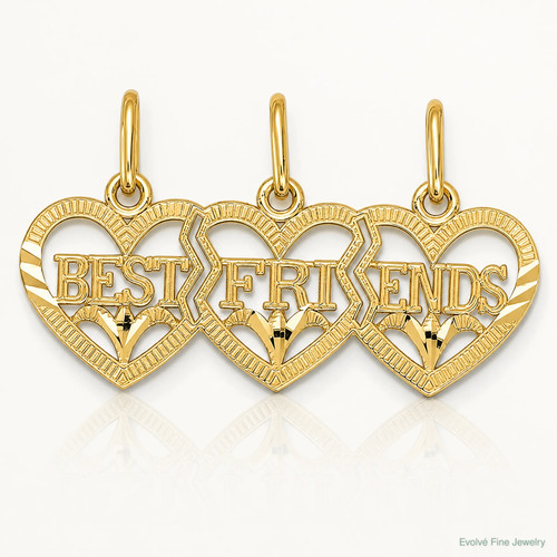14k gelbgold triple herz - 14k,
