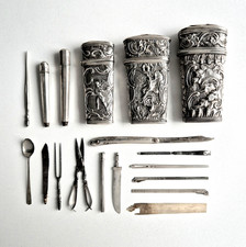 3 alte Rokoko Reise Necessaire